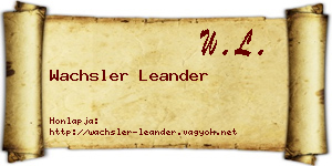 Wachsler Leander névjegykártya